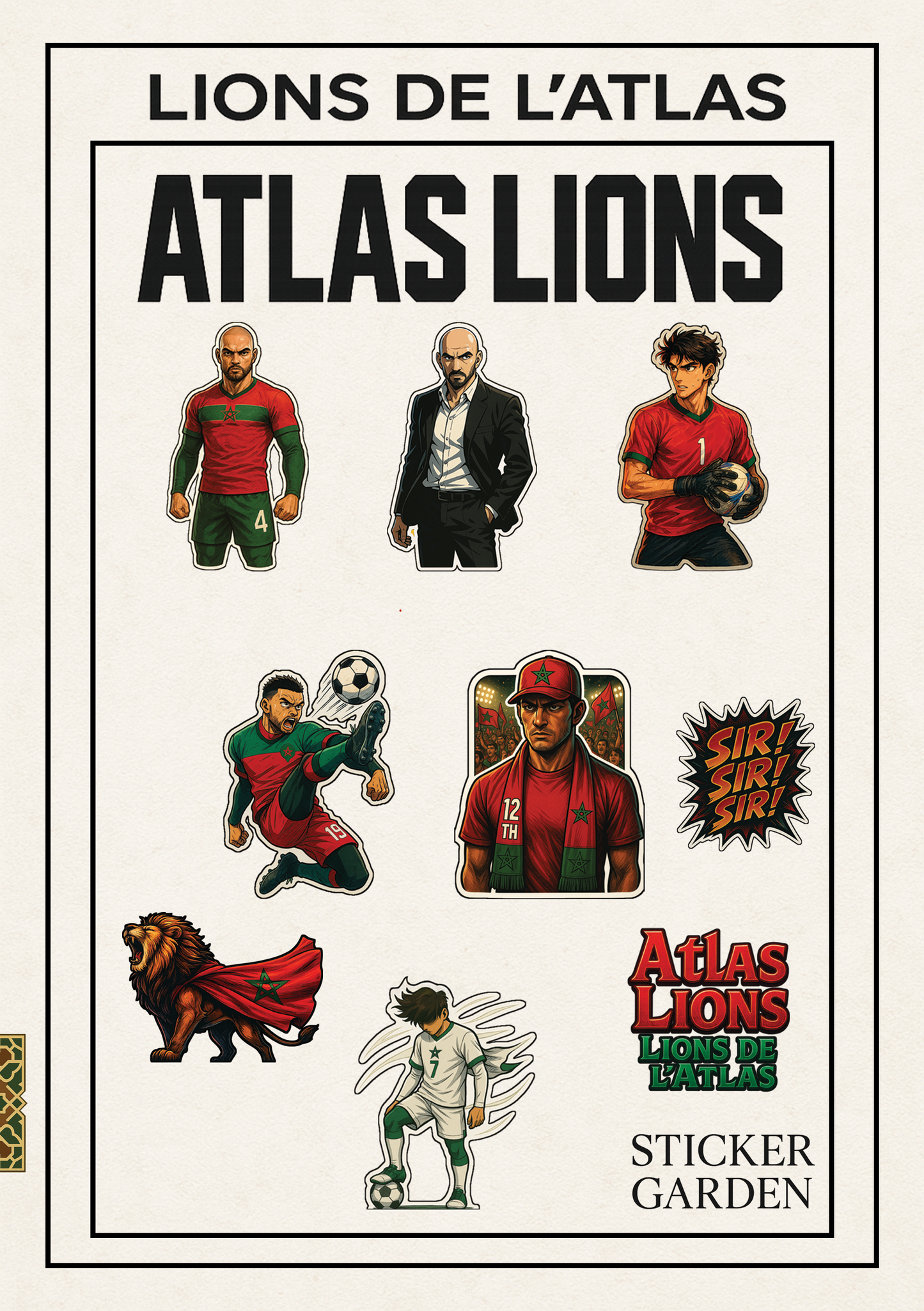 Planche A5 - Lions de l'Atlas