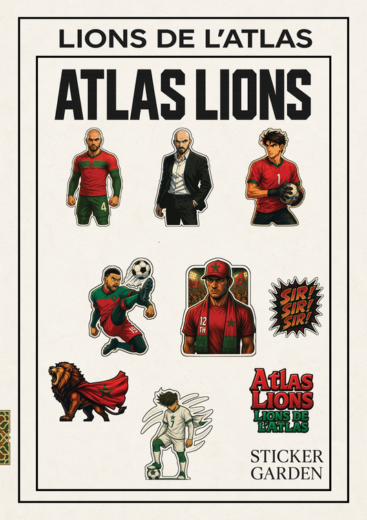 Planche A5 - Lions de l'Atlas