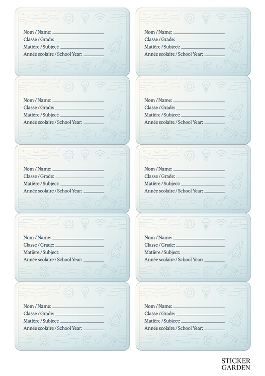 Pack de 20 Autocollants Scolaires (2 planches A5)